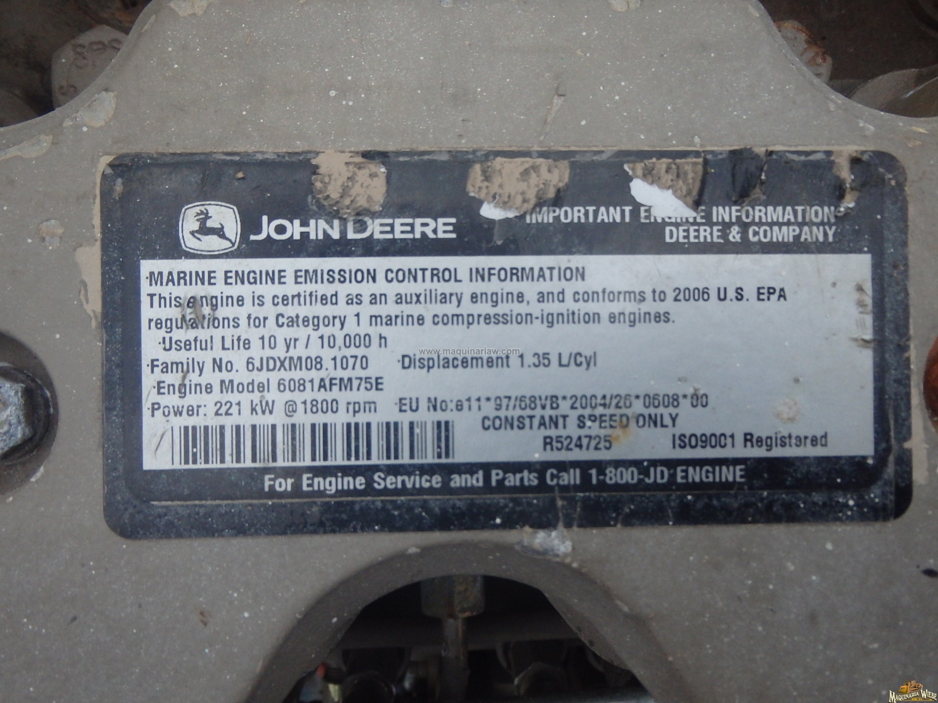 MOTOR JOHN DEERE 6081AFM75E