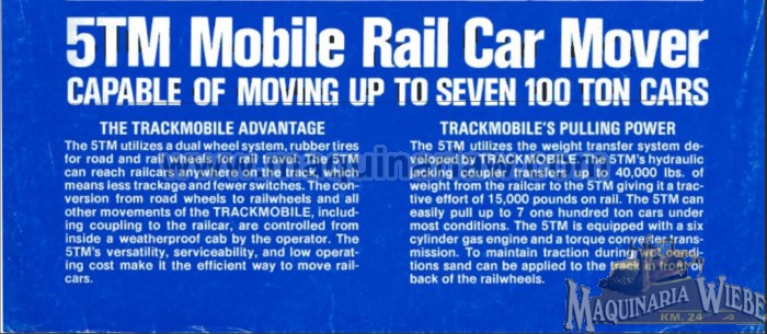 MOBILE RAIL CAR MOVER 5TM