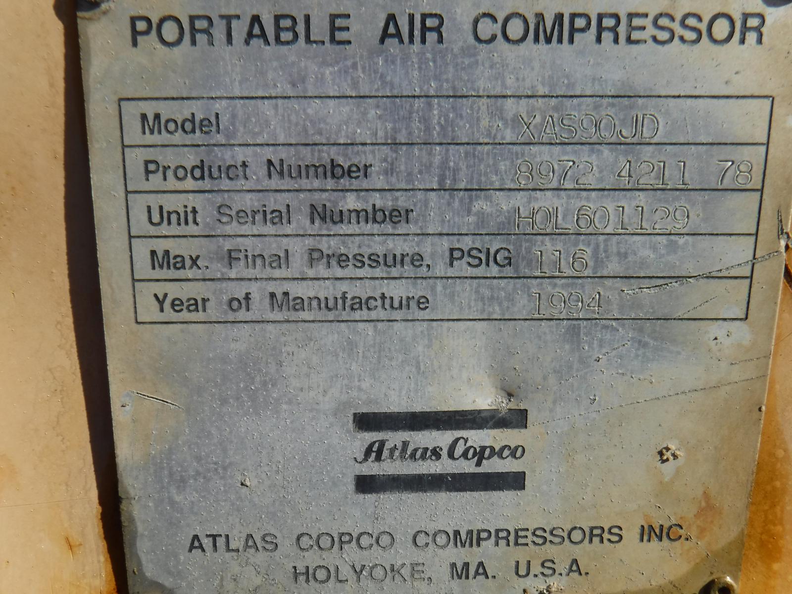 COMPRESOR ATLAS COPCO  XAS90JD