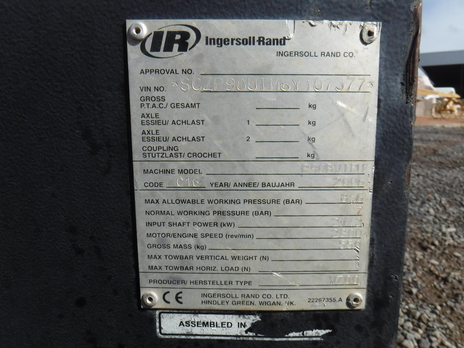 COMPRESOR INGERSOLL RAND  P9OBWIRU