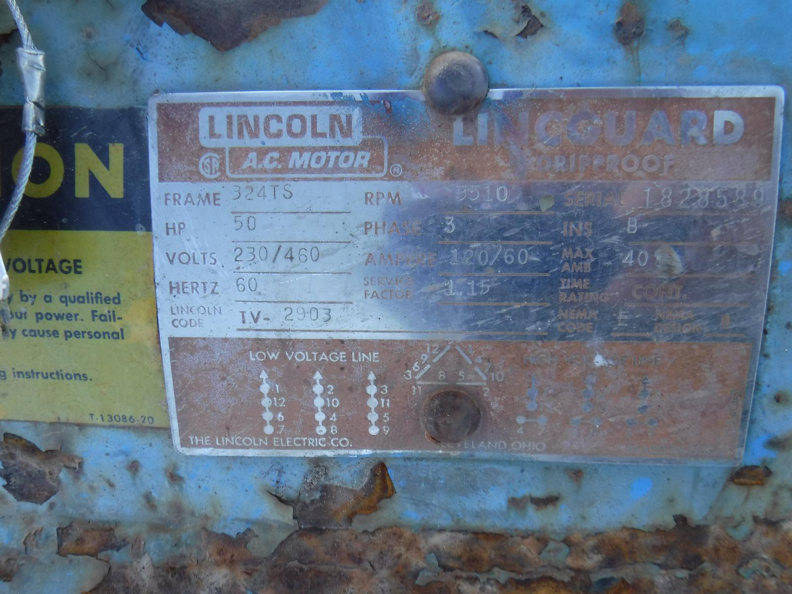 MOTOR ELECTRICO LINCOLN MOTORS 324TS