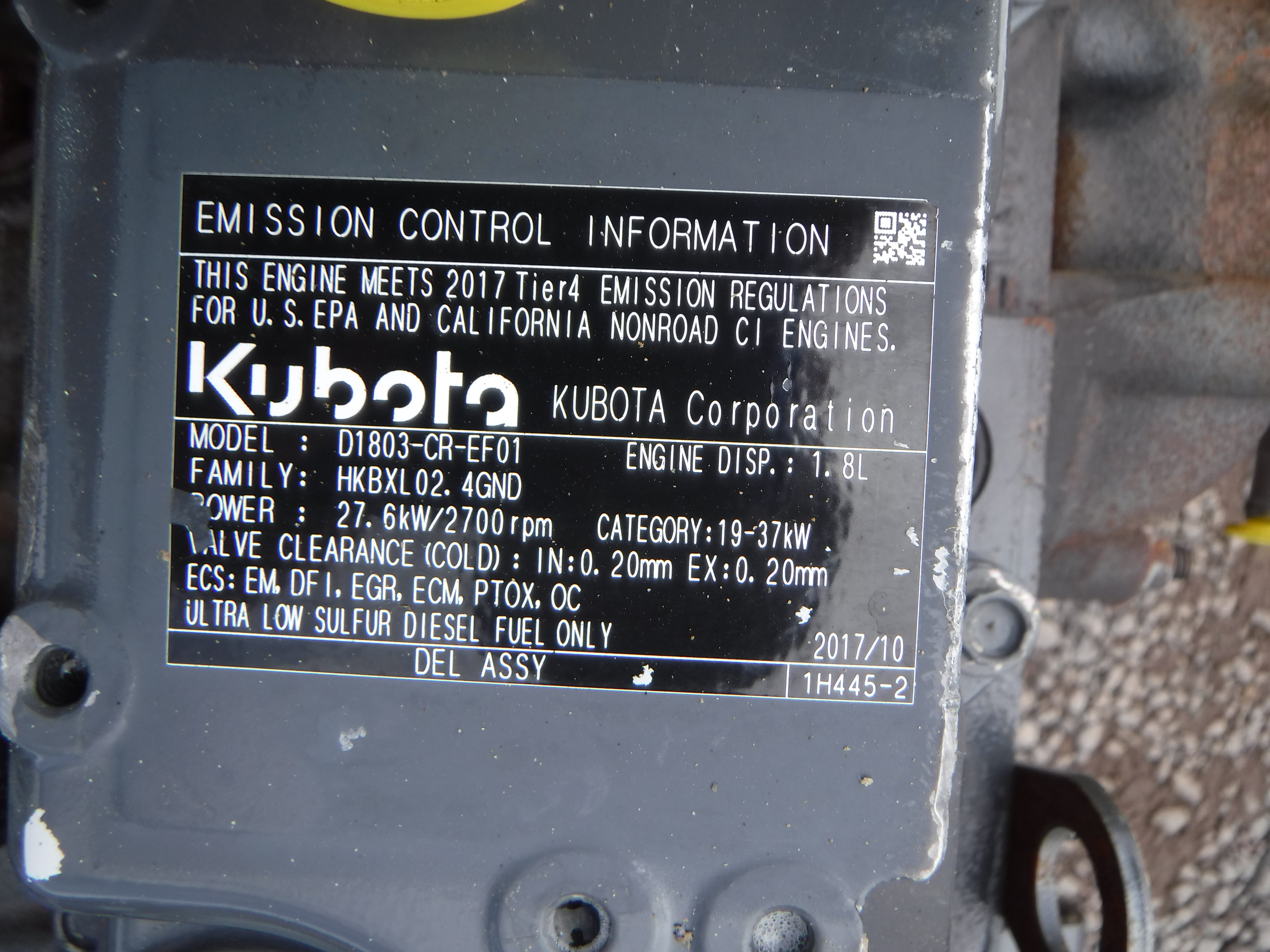 MOTOR KUBOTA D1803-CR-EF01