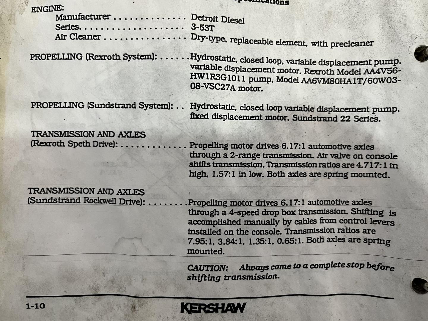 RAIL ROAD BALLAST REGULATOR KERSHAW 26-3