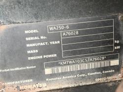 Cargador frontal Komatsu WA250